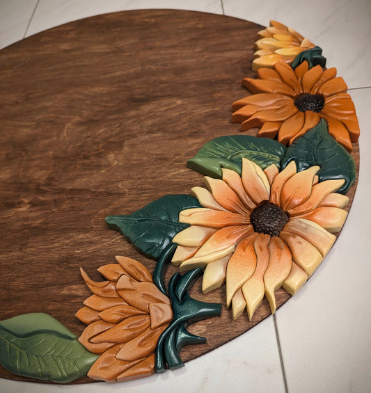 Handmade 3D Sunflower sign *customizable*