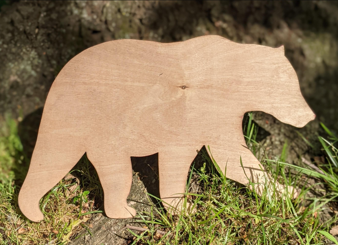 3D bear shaped nursery name sign